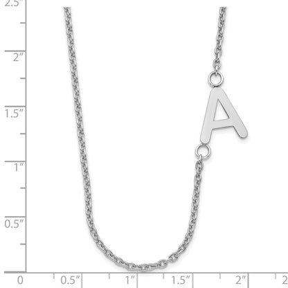 Sterlingsilber Silber/rhodiniert Klein Offset Initiale Halskette