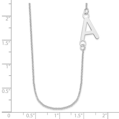 14K Weißgold Klein Offset Initiale Halskette
