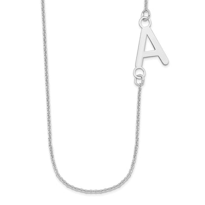 14K Weißgold Klein Offset Initiale Halskette