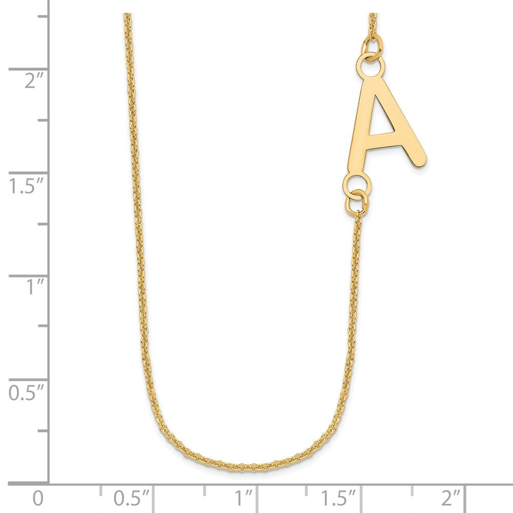 14K Gelbgold Klein Offset Initiale Halskette