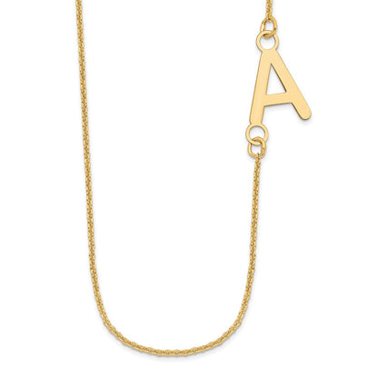 14K Gelbgold Klein Offset Initiale Halskette