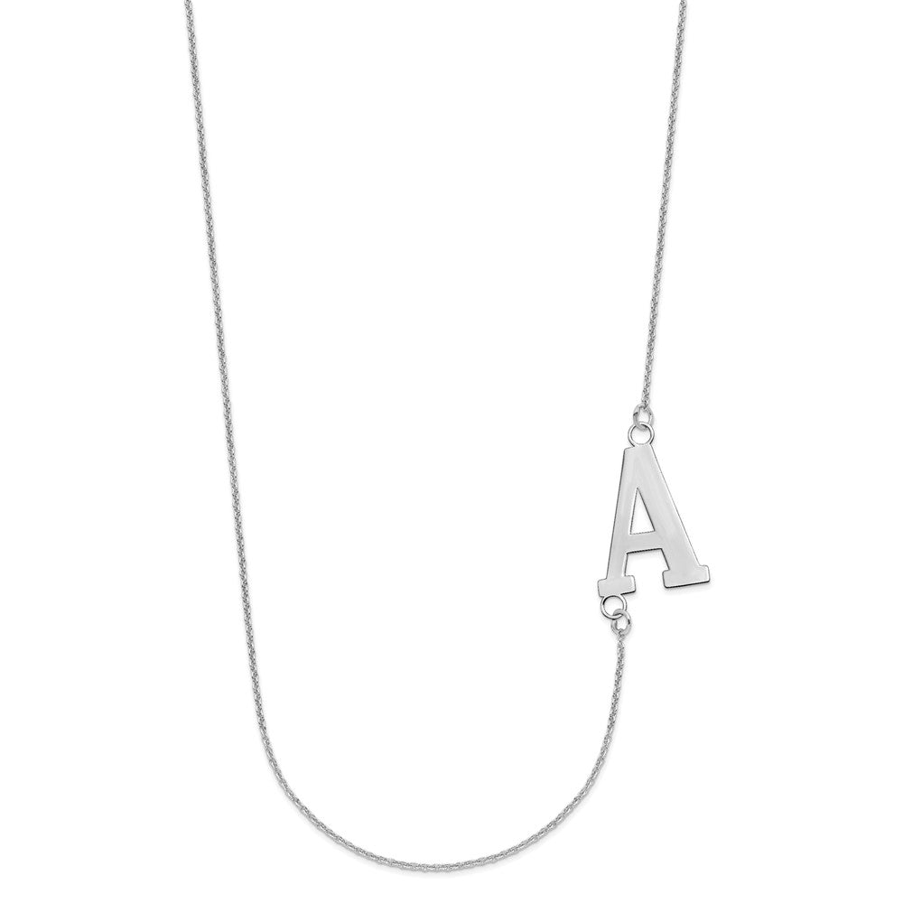 14K Weißgold Groß Offset Initiale Halskette