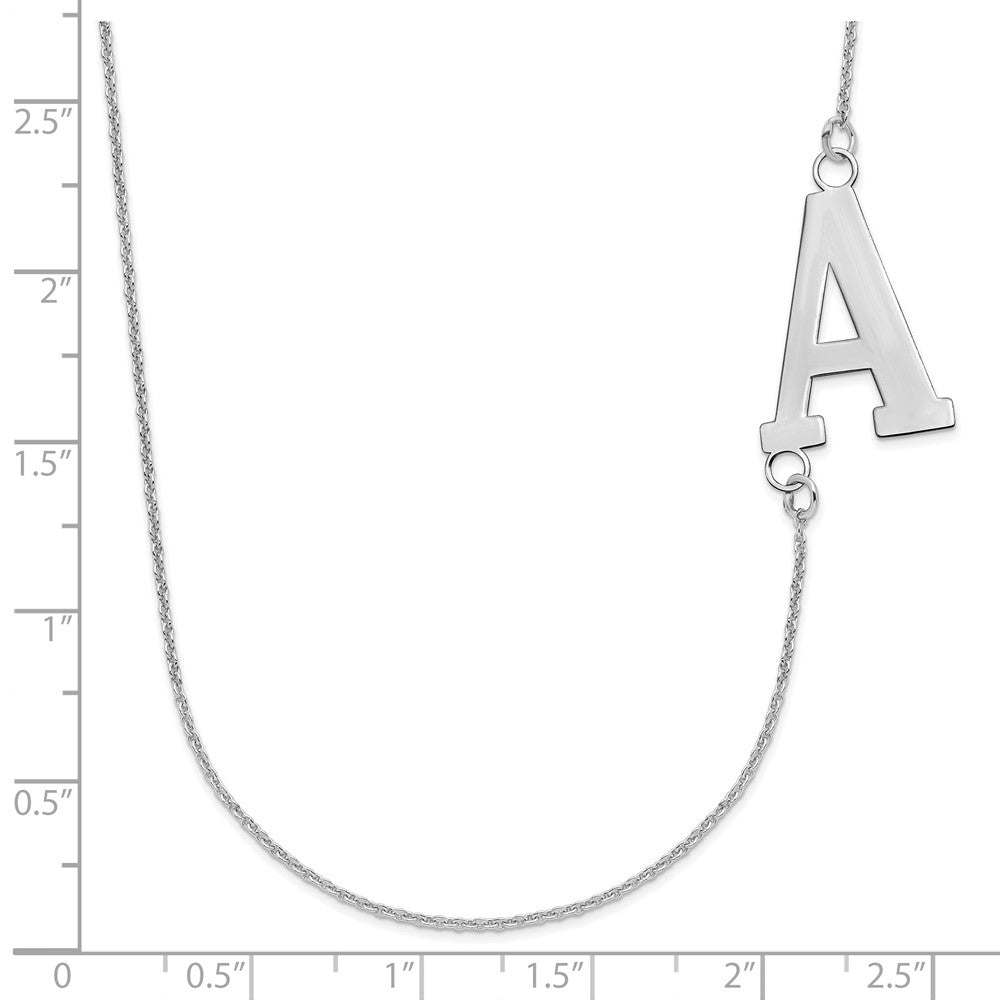 14K Weißgold Groß Offset Initiale Halskette