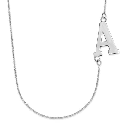 14K Weißgold Groß Offset Initiale Halskette