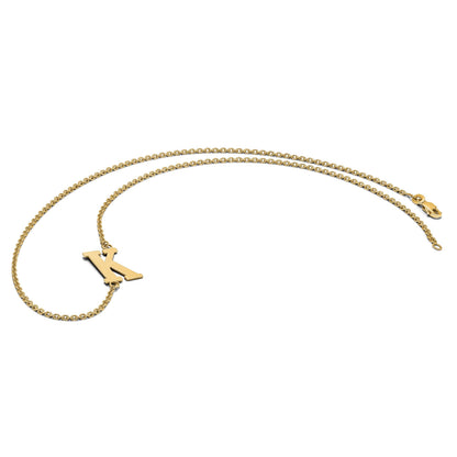 14K Gelbgold Groß Offset Initiale Halskette