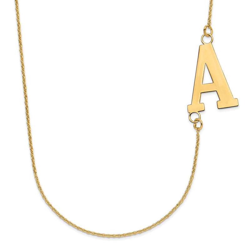 14K Gelbgold Groß Offset Initiale Halskette