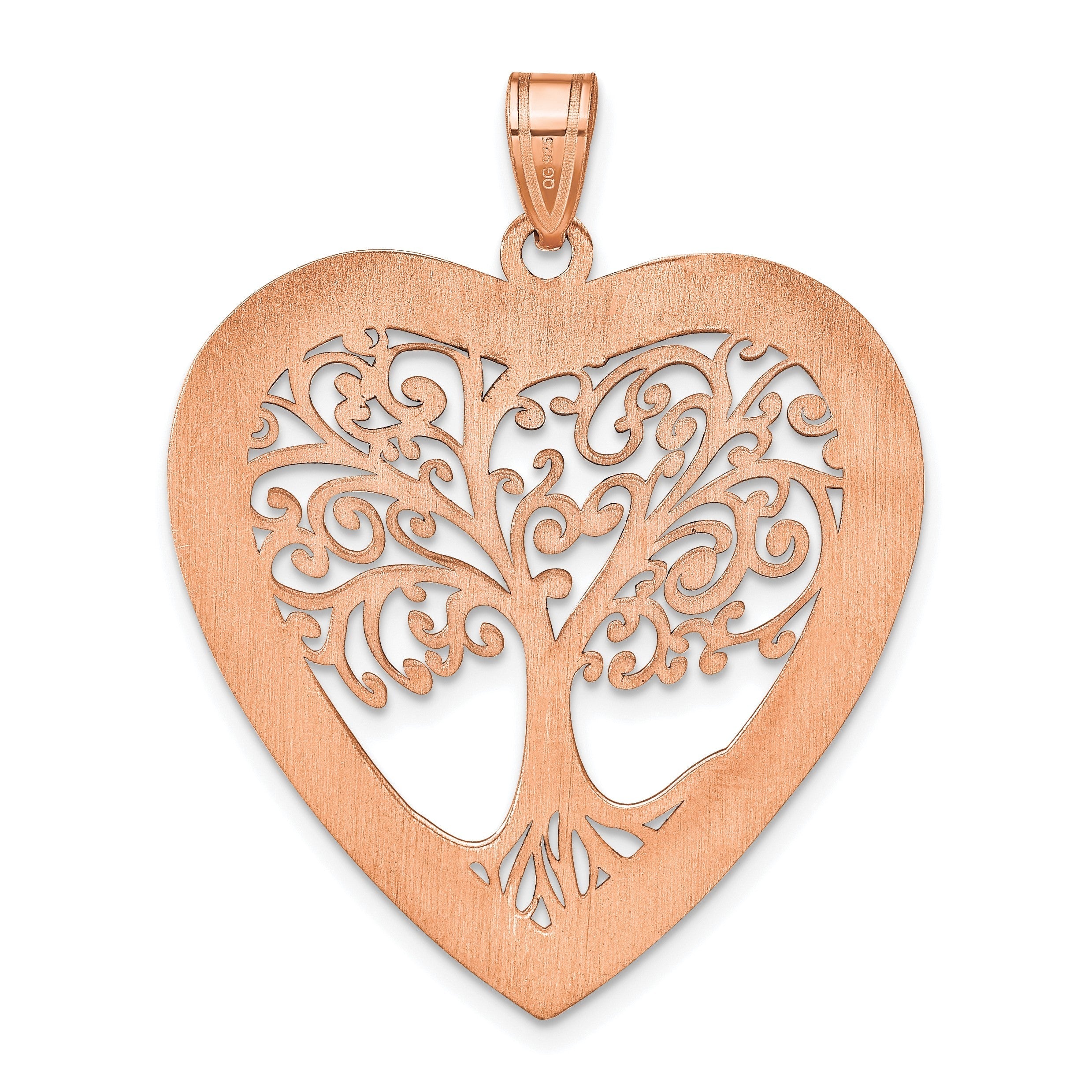 Roségoldbeschichtet Sterlingsilber /rose Herz Familie Baum Anhänger
