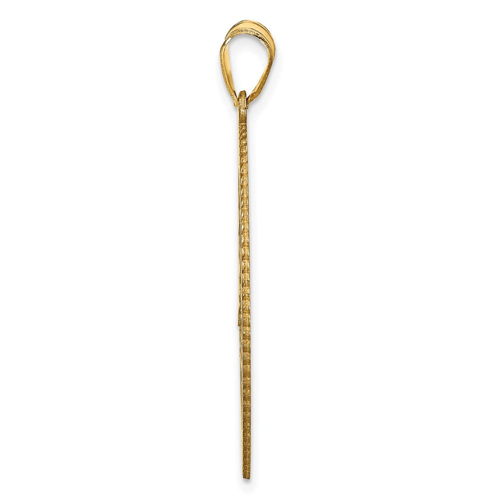 14K Gelbgold 14ky Oval Familie Baum Anhänger