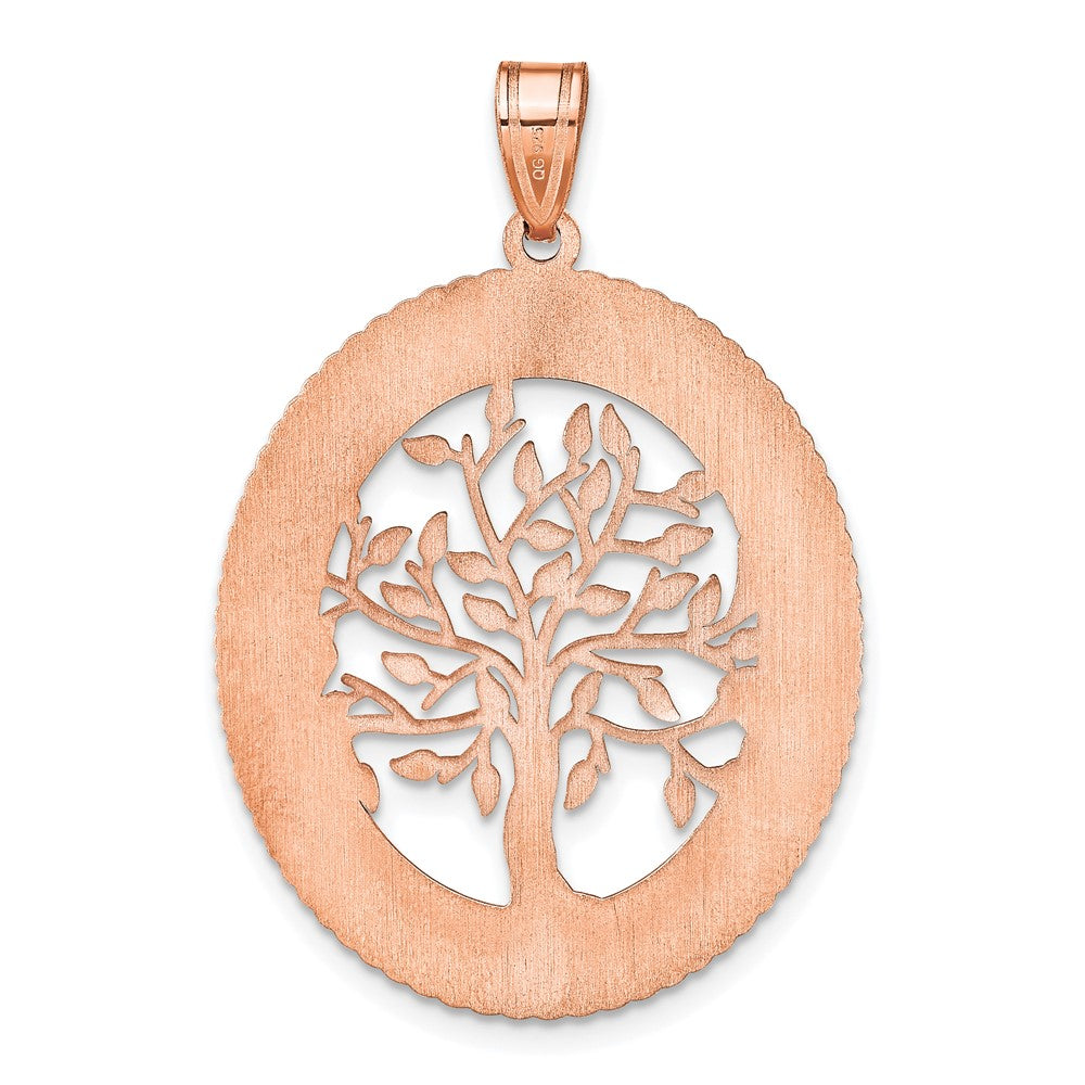 Roségoldbeschichtet Sterlingsilber /rose Oval Familie Baum Anhänger