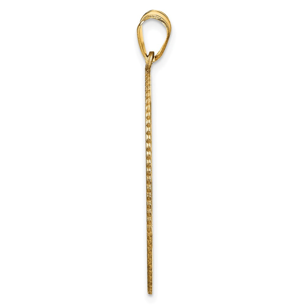 14K Gelbgold 14ky Oval Familie Baum Anhänger