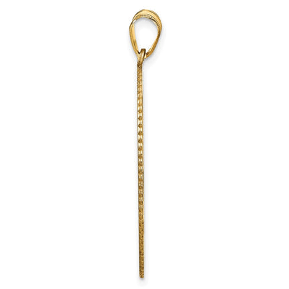 14K Gelbgold 14ky Oval Familie Baum Anhänger