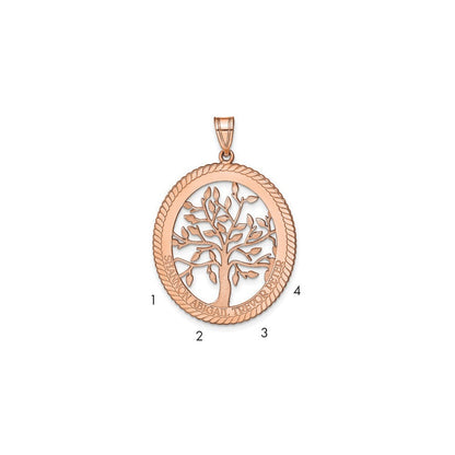 Roségoldbeschichtet Sterlingsilber /rose Oval Familie Baum Anhänger