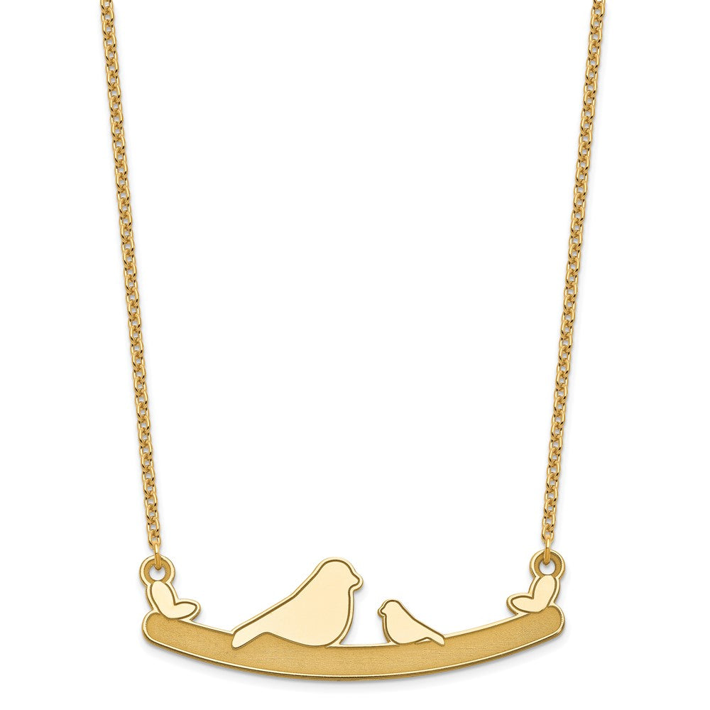 14K Roségold Mama und Baby Vogel Halskette