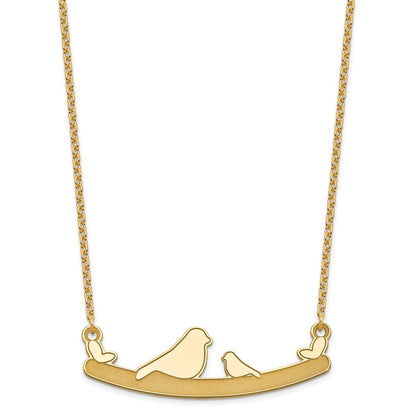 14K Roségold Mama und Baby Vogel Halskette