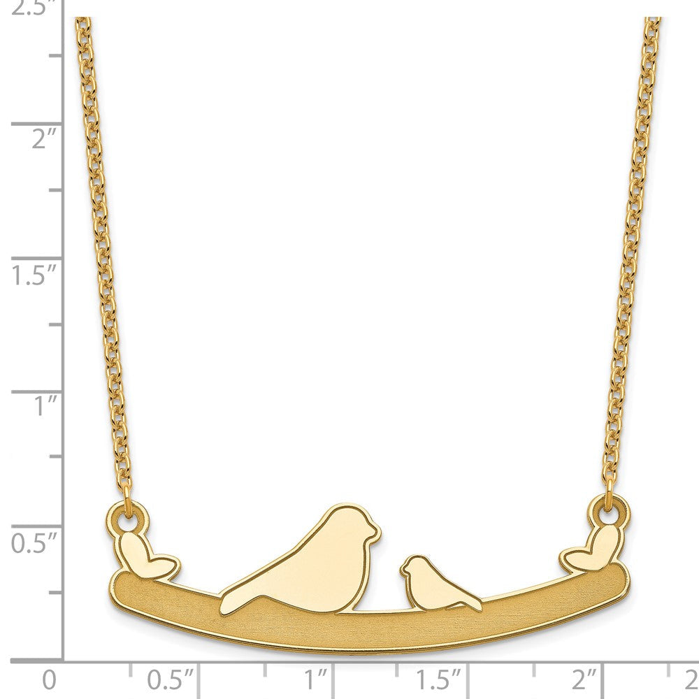 14K Roségold Mama und Baby Vogel Halskette