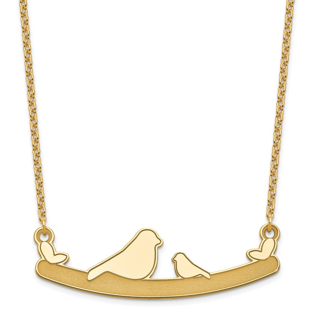 14K Roségold Mama und Baby Vogel Halskette