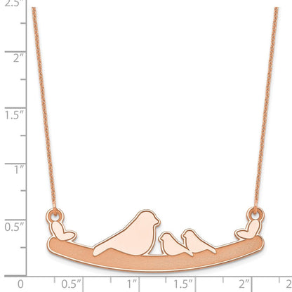 14K Roségold Mama und 2 Baby Birds Halskette