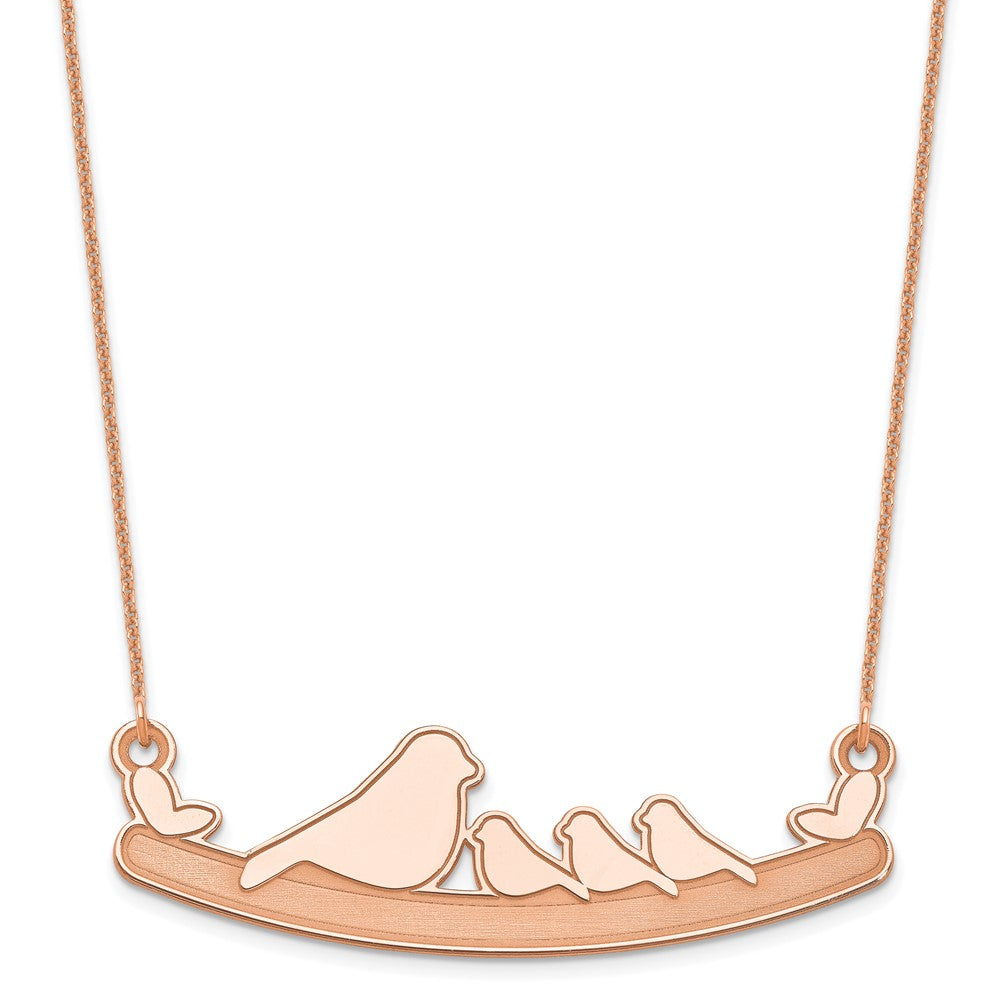 14K Roségold Mama und 3 Baby Birds Halskette