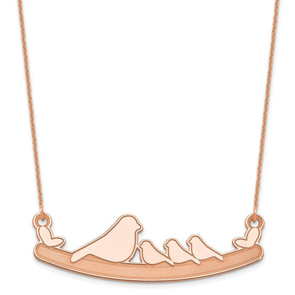 14K Roségold Mama und 3 Baby Birds Halskette