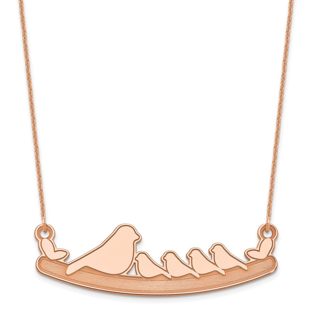 14K Roségold Mama und 4 Baby Birds Halskette