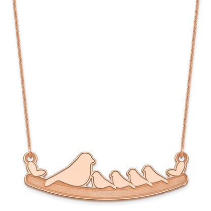 14K Roségold Mama und 4 Baby Birds Halskette