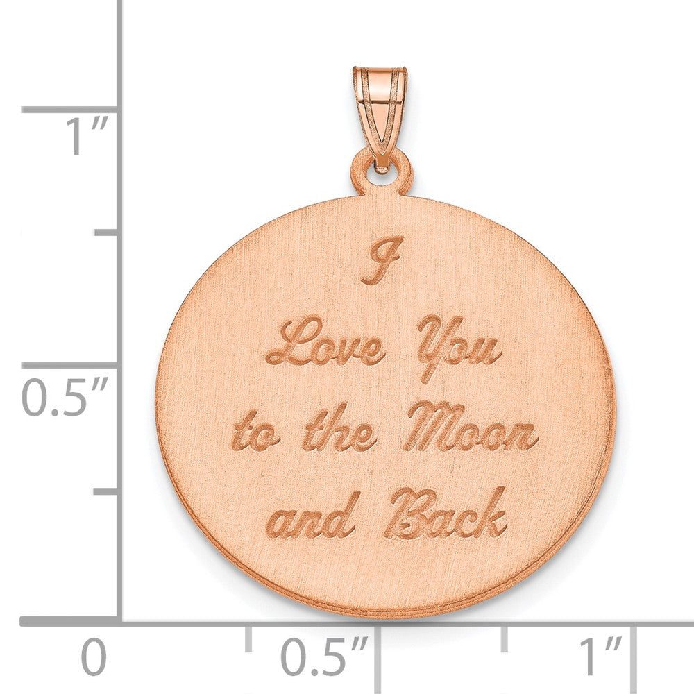 14K Roségold Gebürstet I Liebe You To The Mond Anhänger
