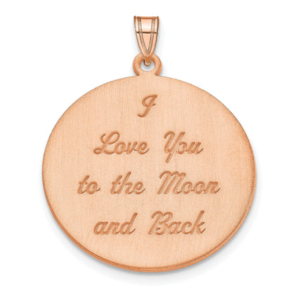 14K Roségold Gebürstet I Liebe You To The Mond Anhänger