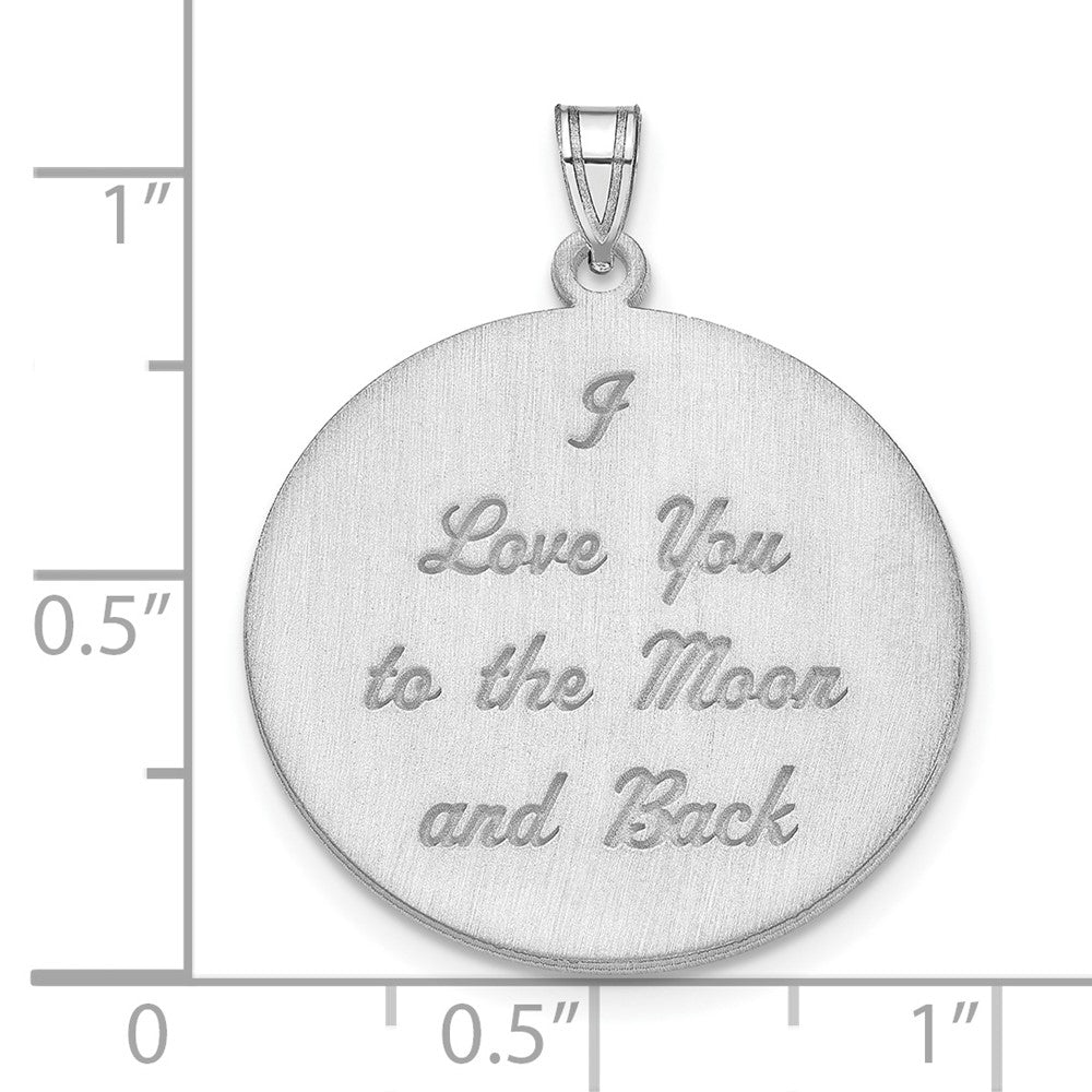 14K Weißgold Gebürstet I Liebe You To The Mond Anhänger