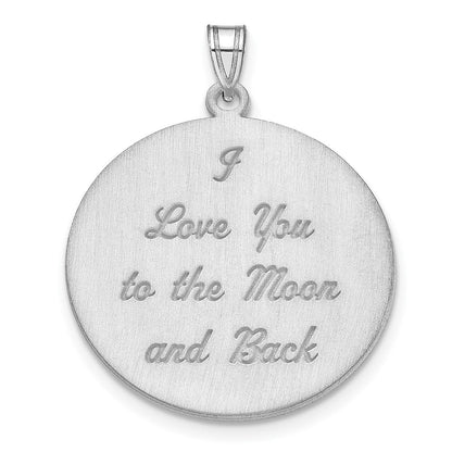 14K Weißgold Gebürstet I Liebe You To The Mond Anhänger