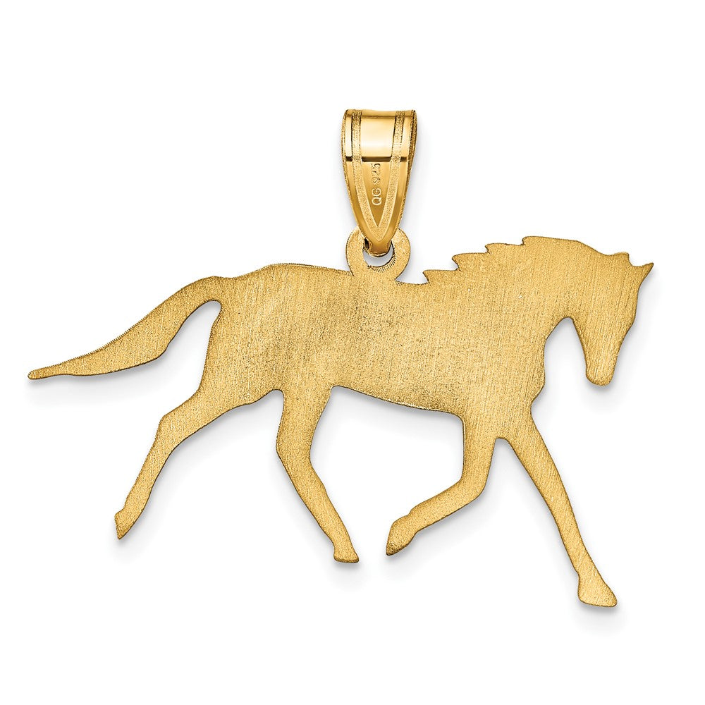 14K Gelbgold Pferd mit Name Anhänger