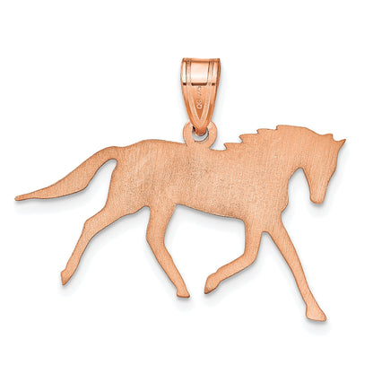 14K Roségold Pferd mit Name Anhänger