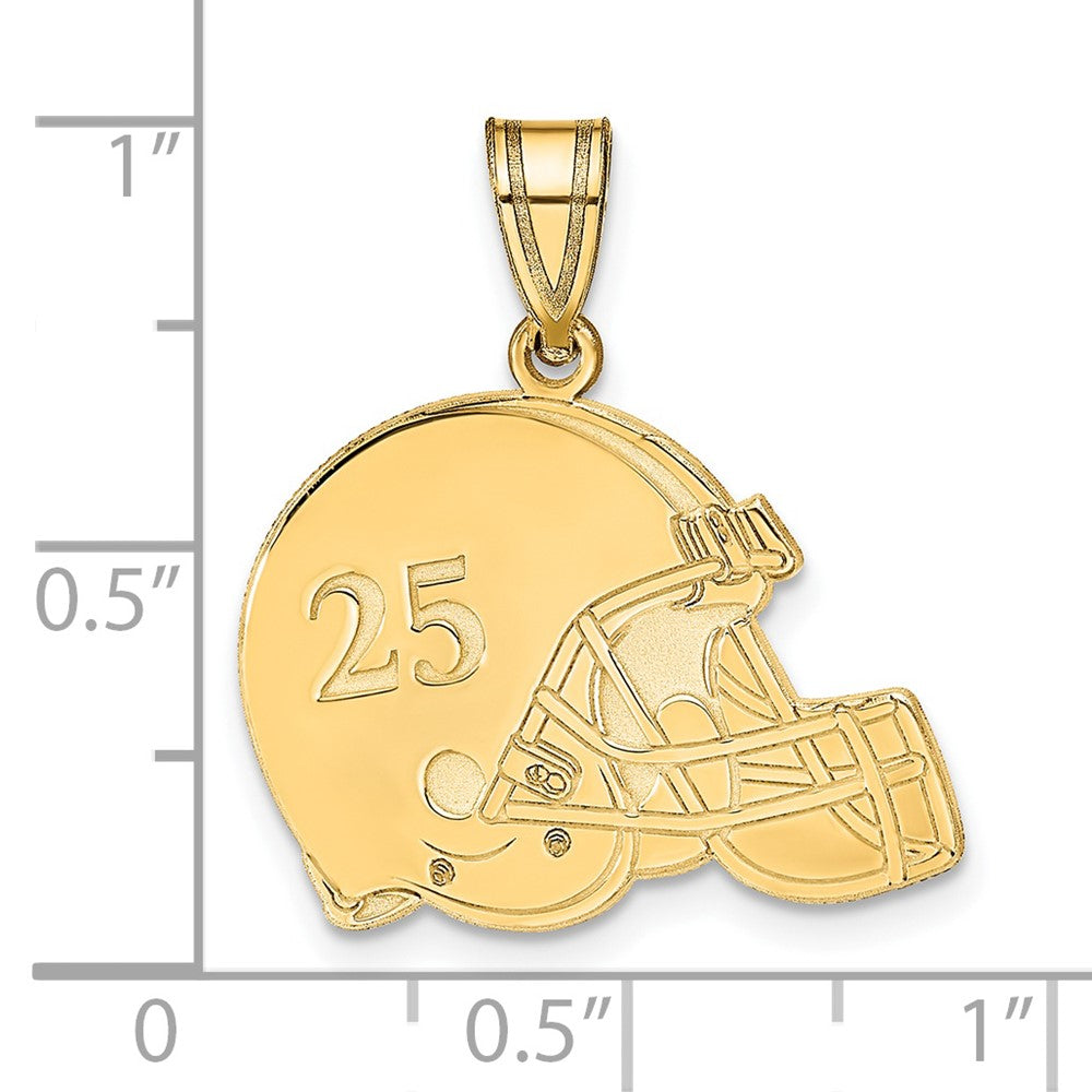14K Gelbgold Personalisiert Football Helm Anhänger