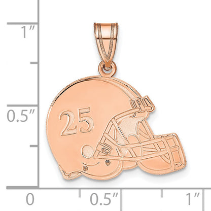 14K Roségold Personalisiert Football Helm Anhänger