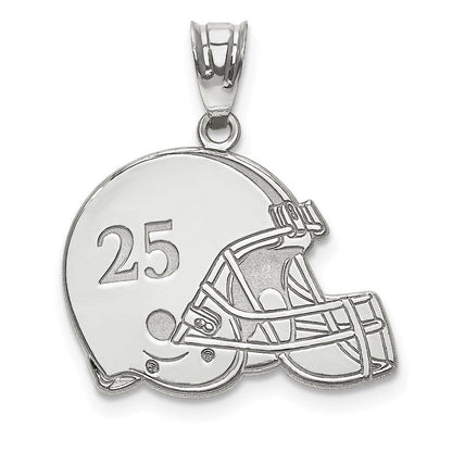 14K Weißgold Personalisiert Football Helm Anhänger