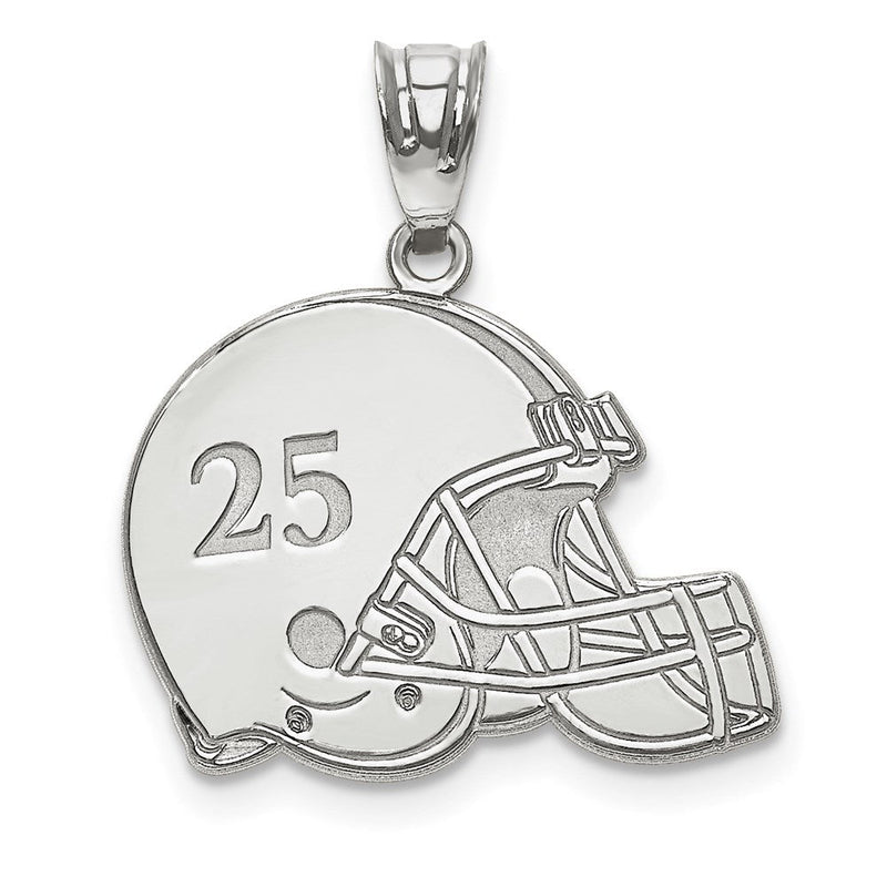 14K Weißgold Personalisiert Football Helm Anhänger