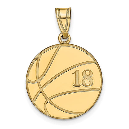 14K Gelbgold Personalisiert Basketball Anhänger