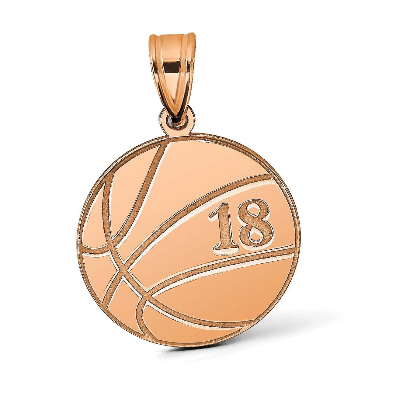 14K Roségold Personalisiert Basketball Anhänger
