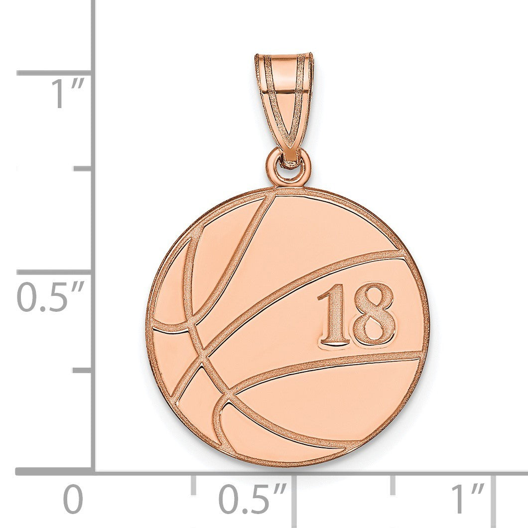 14K Roségold Personalisiert Basketball Anhänger