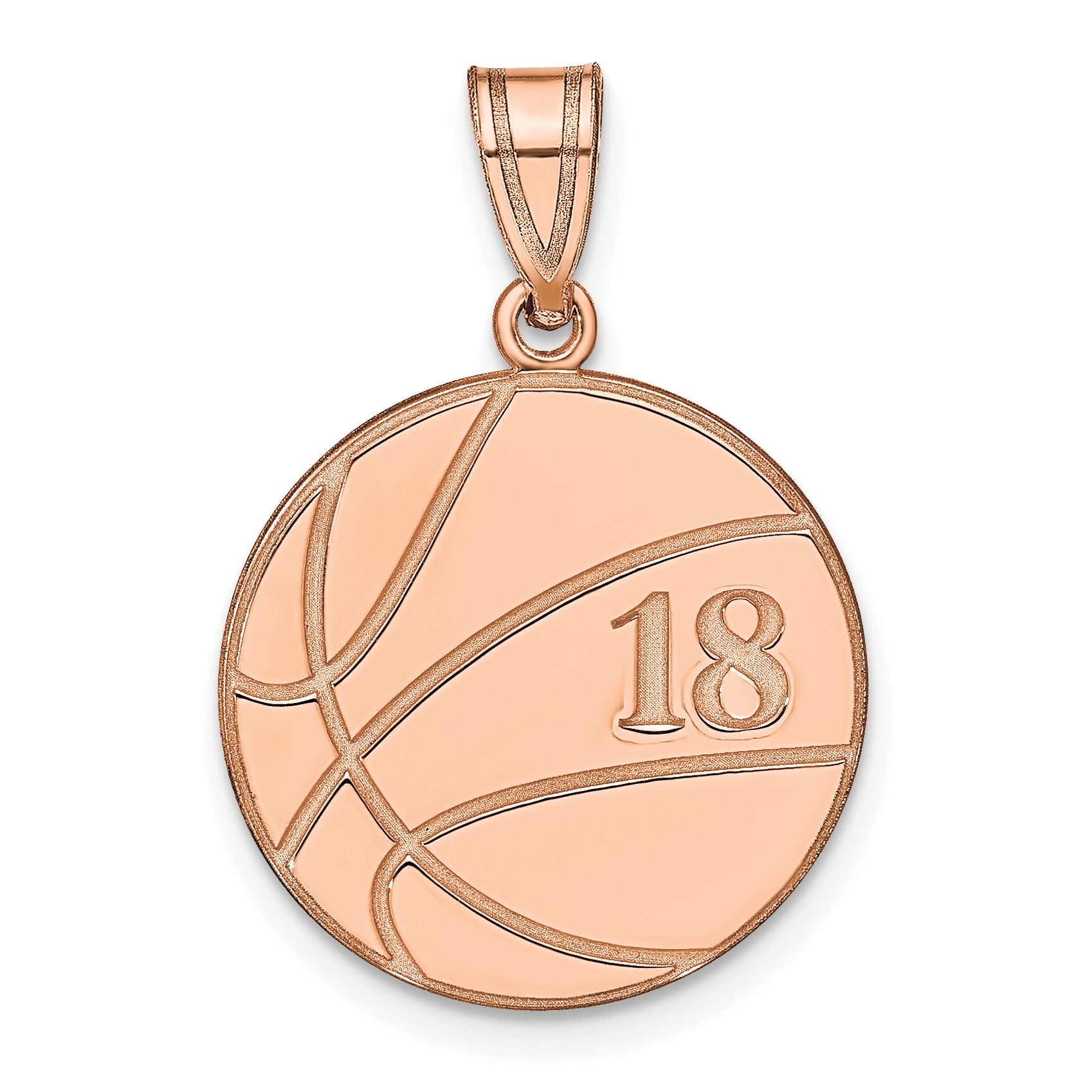 14K Roségold Personalisiert Basketball Anhänger