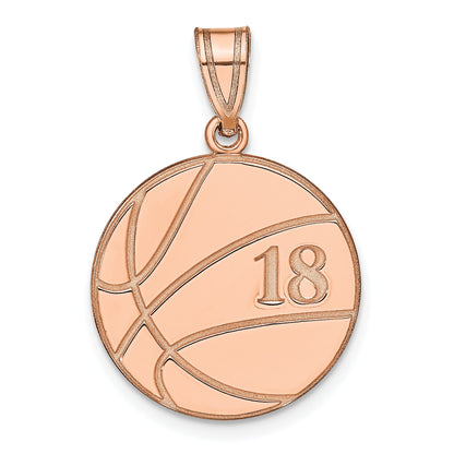 14K Roségold Personalisiert Basketball Anhänger