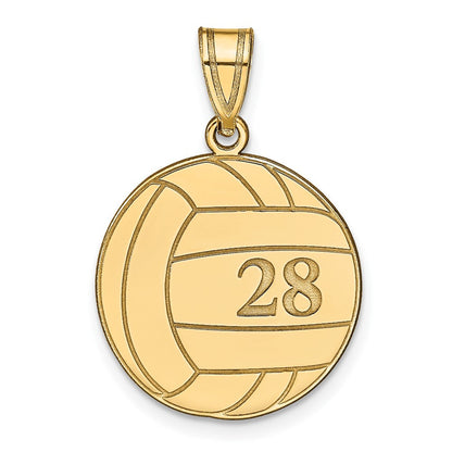 14K Gelbgold Personalisiert Volleyball Anhänger