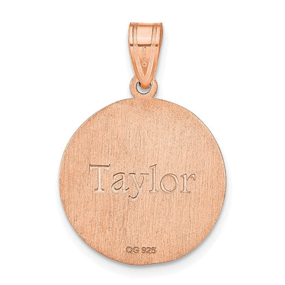 14K Roségold Personalisiert Volleyball Anhänger