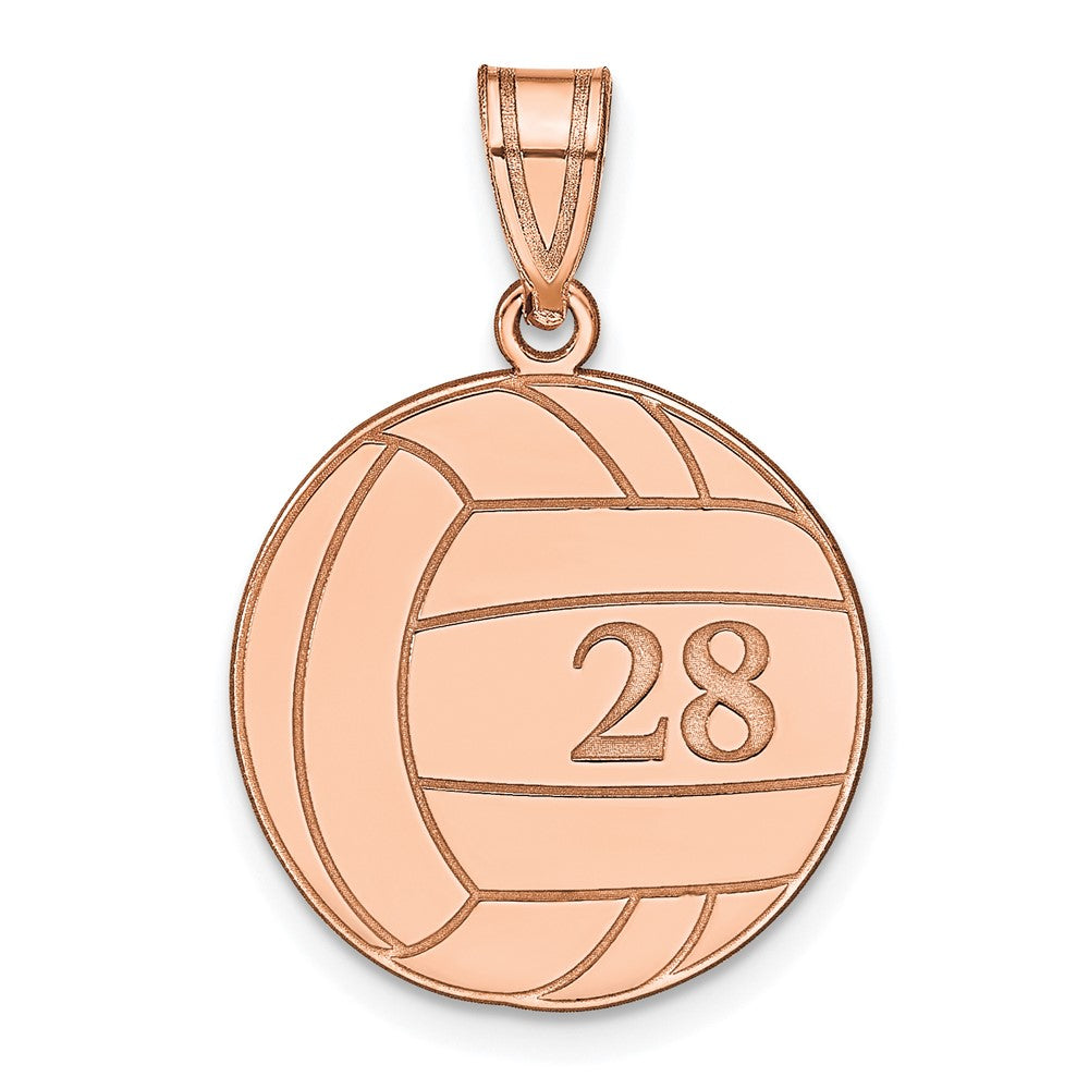 14K Roségold Personalisiert Volleyball Anhänger