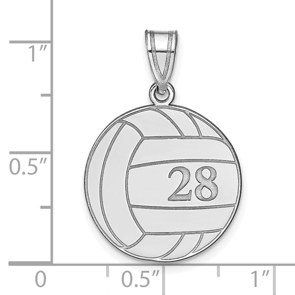 Sterlingsilber Silber/rhodiniert Personalisiert Volleyball Anhänger