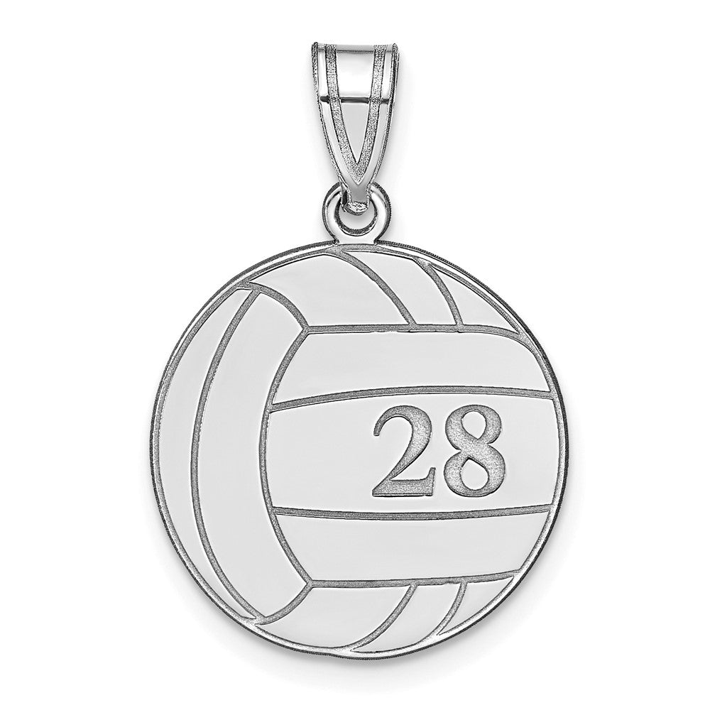 Sterlingsilber Silber/rhodiniert Personalisiert Volleyball Anhänger