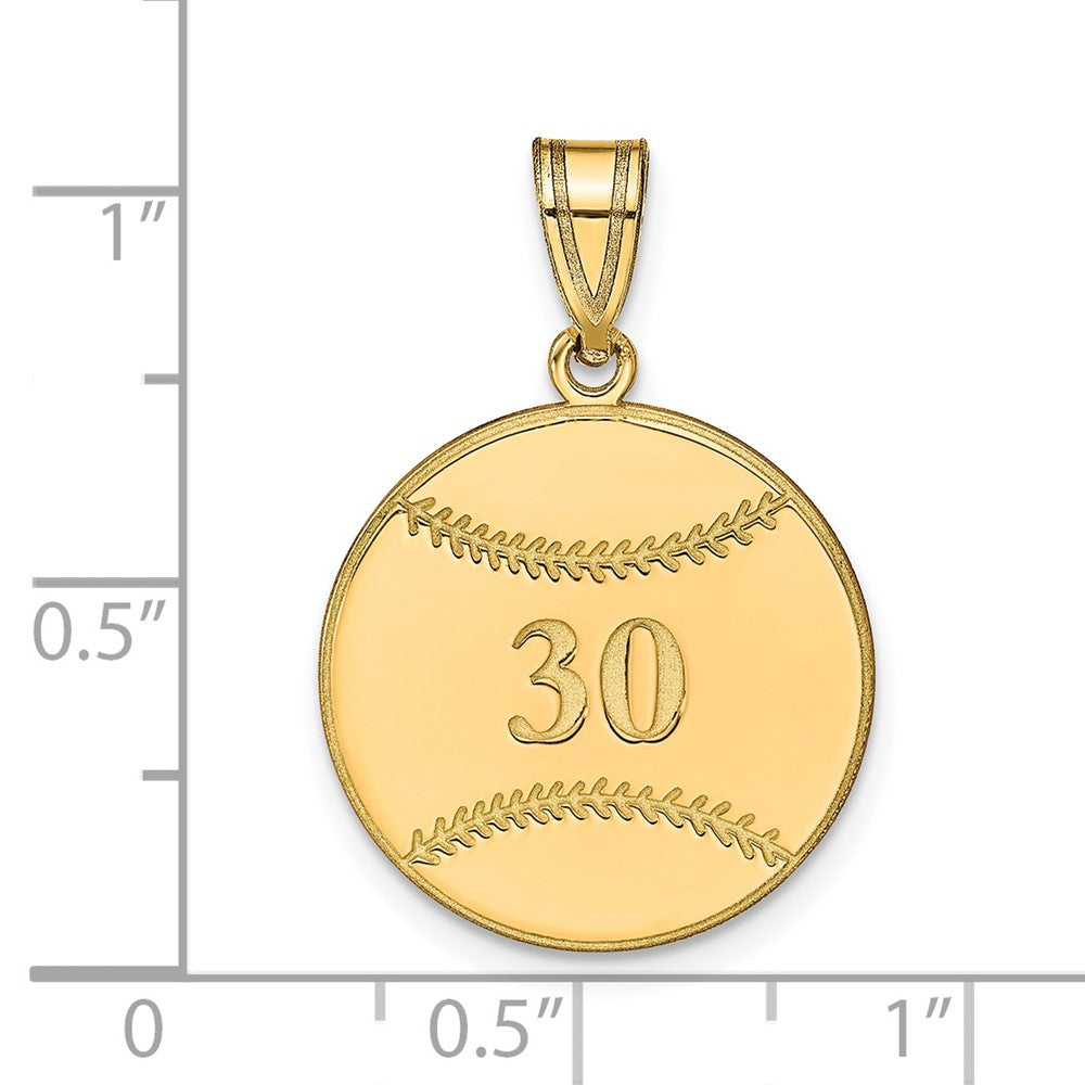 14K Gelbgold Personalisiert Baseball Anhänger