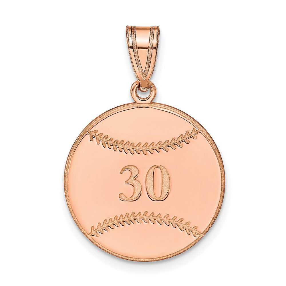 Roségoldbeschichtet Sterlingsilber /rose Personalisiert Baseball Anhänger