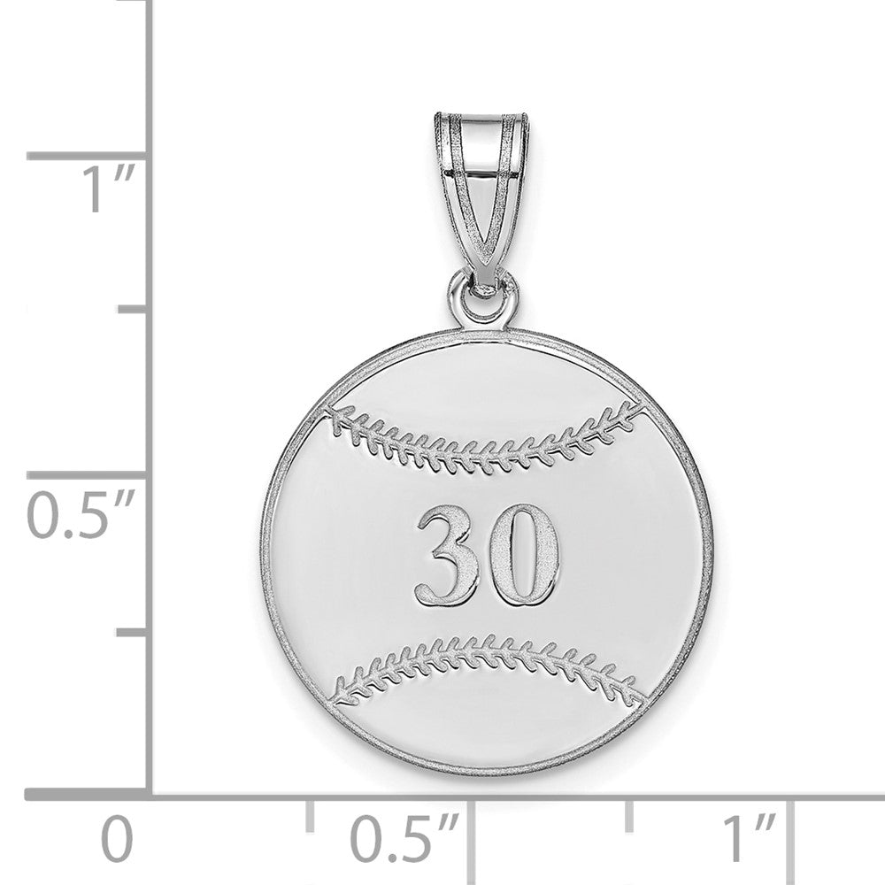 14K Weißgold Personalisiert Baseball Anhänger
