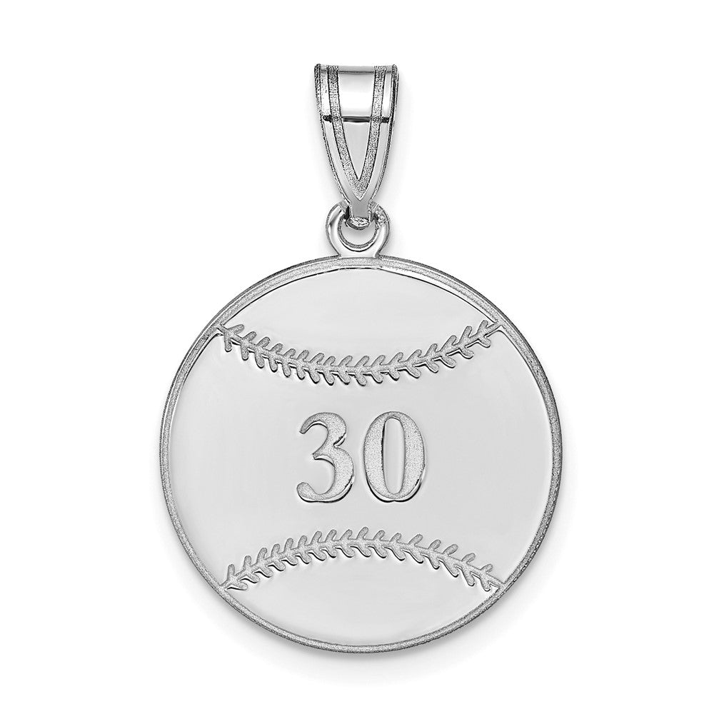 14K Weißgold Personalisiert Baseball Anhänger