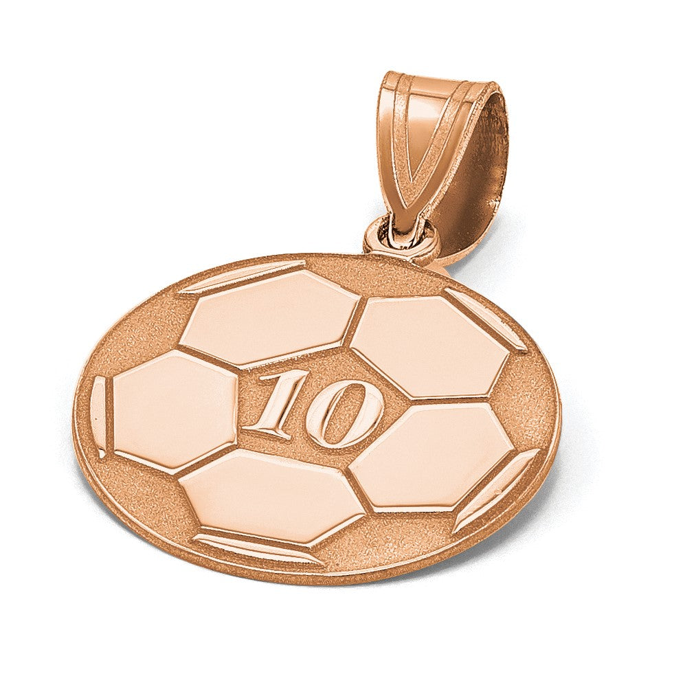 14K Roségold Personalisiert Fußball Anhänger